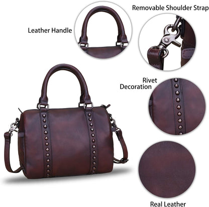 Genuine Leather Handbags for Women Purse Satchel Vintage Handmade Handbag Crossbody Shoulder Bags