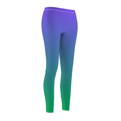 Purple Cyan and Green Gradient Yoga Leggings