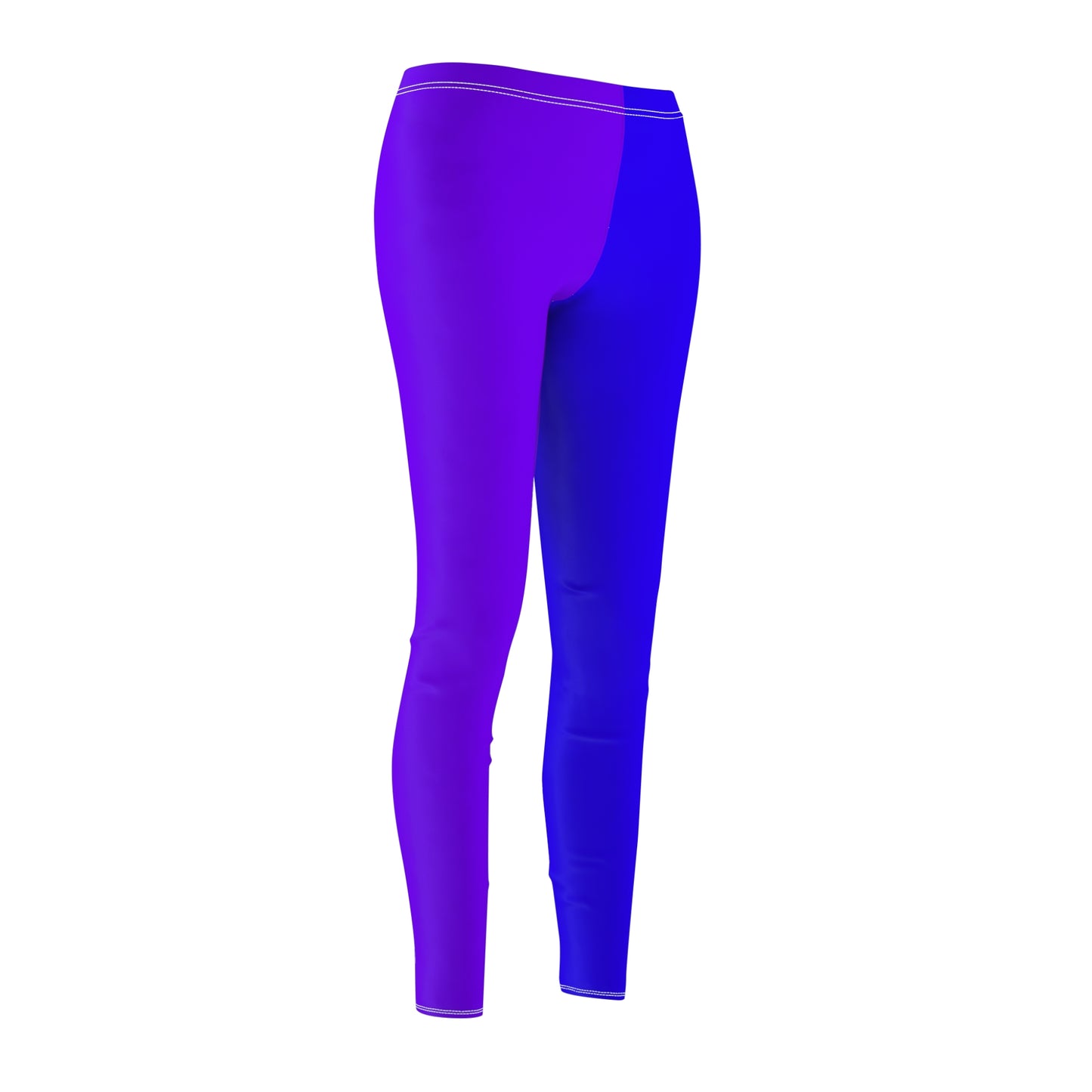 Purple and Blue Colorblock Design Yoga Leggings