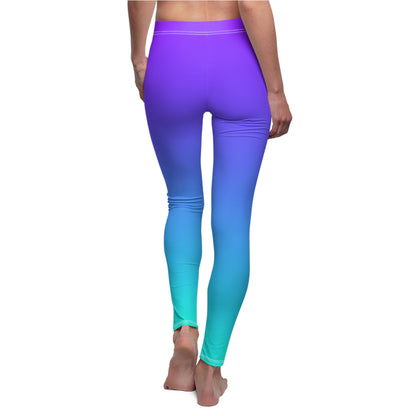 Purple Blue Cyan/Teal Gradient Yoga Leggings