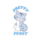 "Pretty Pussy" Blue Kitty with Fun Saying Kiss-Cut Sticker