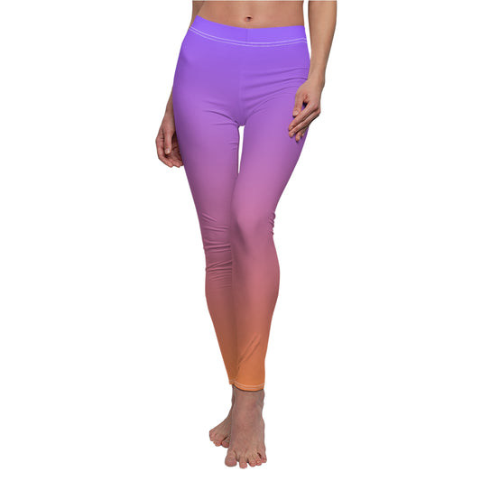 Purple Pink Orange Gradient Yoga Leggings