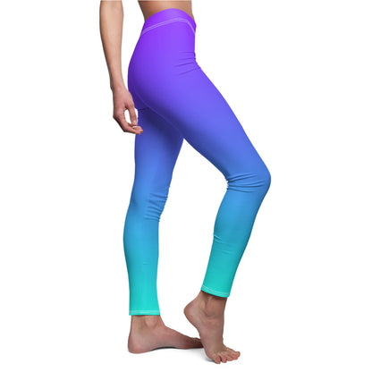 Purple Blue Cyan/Teal Gradient Yoga Leggings