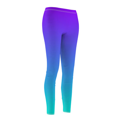 Purple Blue Cyan/Teal Gradient Yoga Leggings