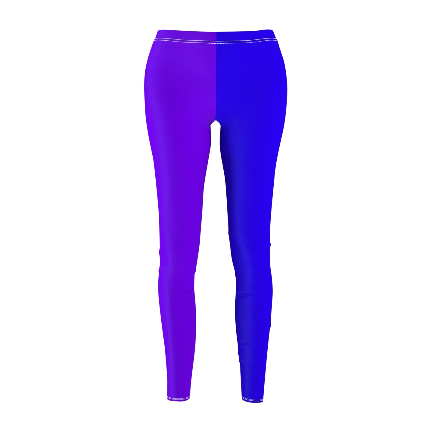 Purple and Blue Colorblock Design Yoga Leggings