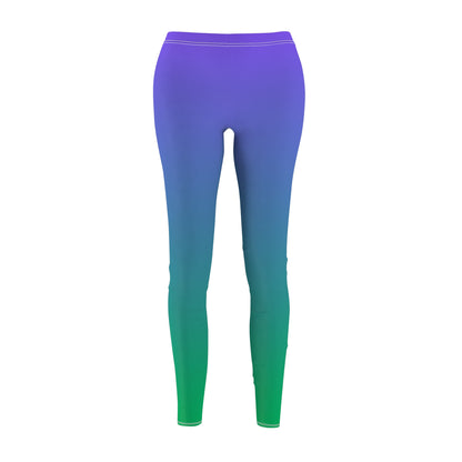 Purple Cyan and Green Gradient Yoga Leggings