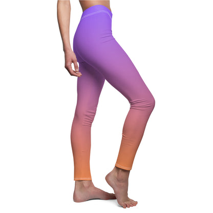 Purple Pink Orange Gradient Yoga Leggings