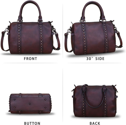 Genuine Leather Handbags for Women Purse Satchel Vintage Handmade Handbag Crossbody Shoulder Bags