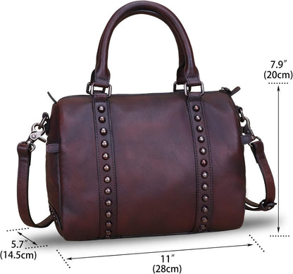 Genuine Leather Handbags for Women Purse Satchel Vintage Handmade Handbag Crossbody Shoulder Bags