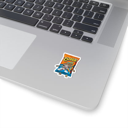 Sad Cat Meme In Cheetos Puffs Costume Kiss-Cut Sticker