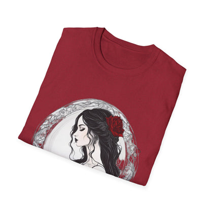 Gothic Woman Roses Soft T-Shirt