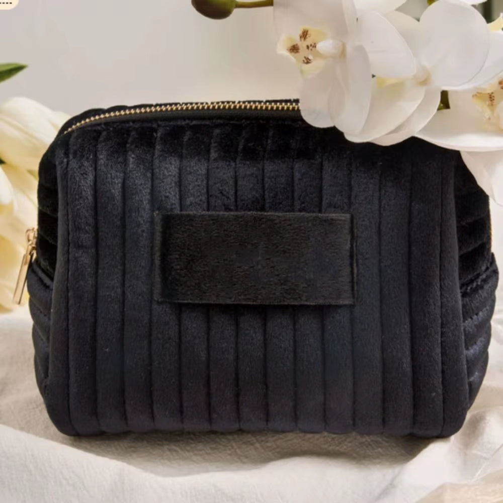 Large Capacity Velvet Makeup Bag Women Men Multifunctional Cosmetic Bag Fashion Travel Toiletry Bag Portable Makeup Pouch