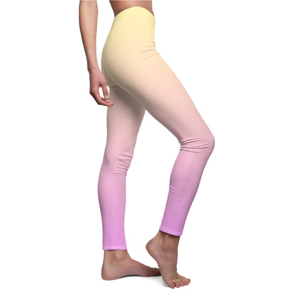 Gradient Yellow and Pink Yoga Leggings