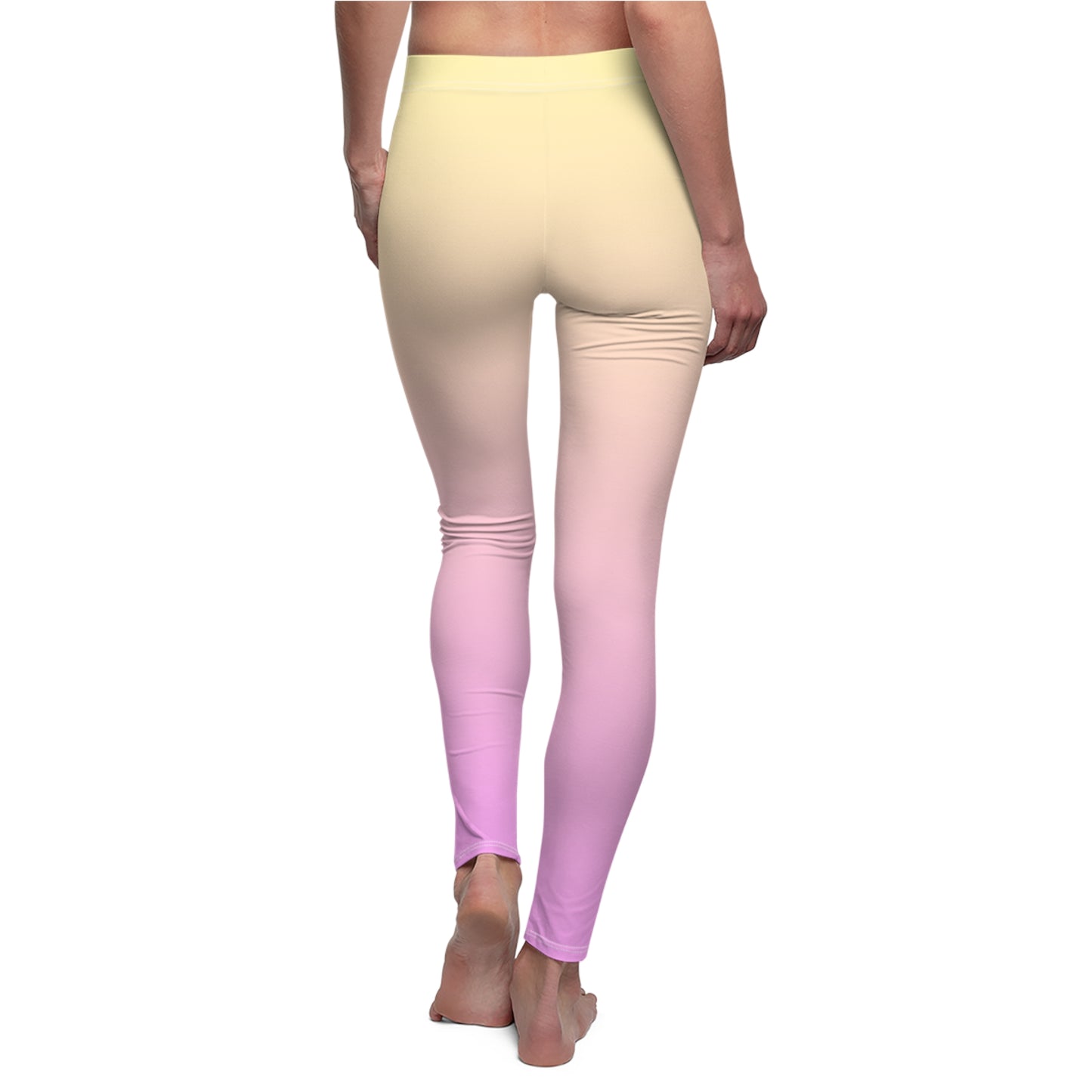 Gradient Yellow and Pink Yoga Leggings