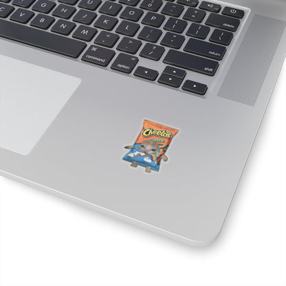 Sad Cat Meme In Cheetos Puffs Costume Kiss-Cut Sticker