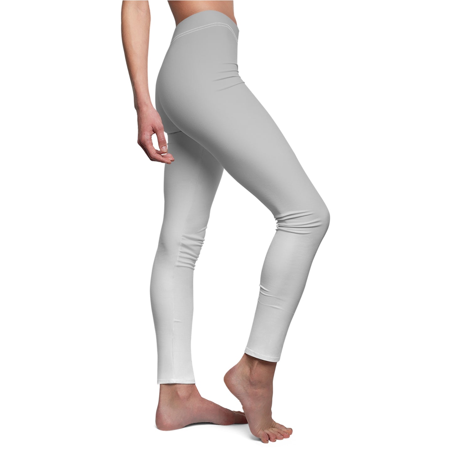 Light Grey and White Gradient Yoga Leggings