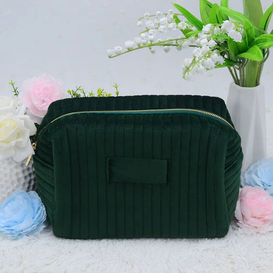 Large Capacity Velvet Makeup Bag Women Men Multifunctional Cosmetic Bag Fashion Travel Toiletry Bag Portable Makeup Pouch