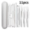 11Pcs Ingrown Hair Tweezers Acne Blackhead Removal Needles Black Dots Cleaner Pore Cleaner Deep Cleansing Face Skin Care Tools