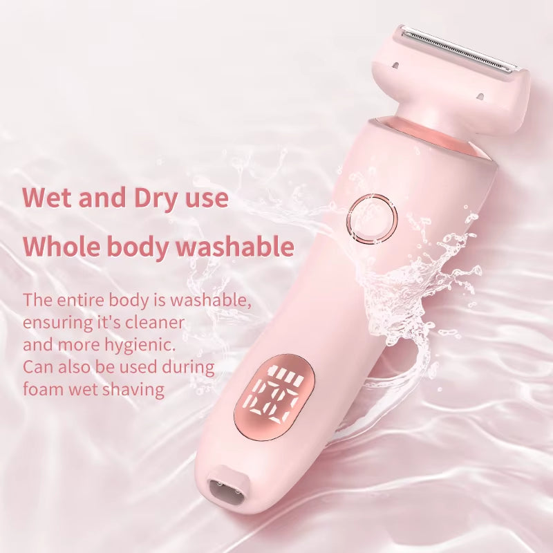 2 in 1 Women Shaver Tool Women Electric Epilator Waterproof Dual Head Electric Epilator Rechargeable Hair Remover for Face Body